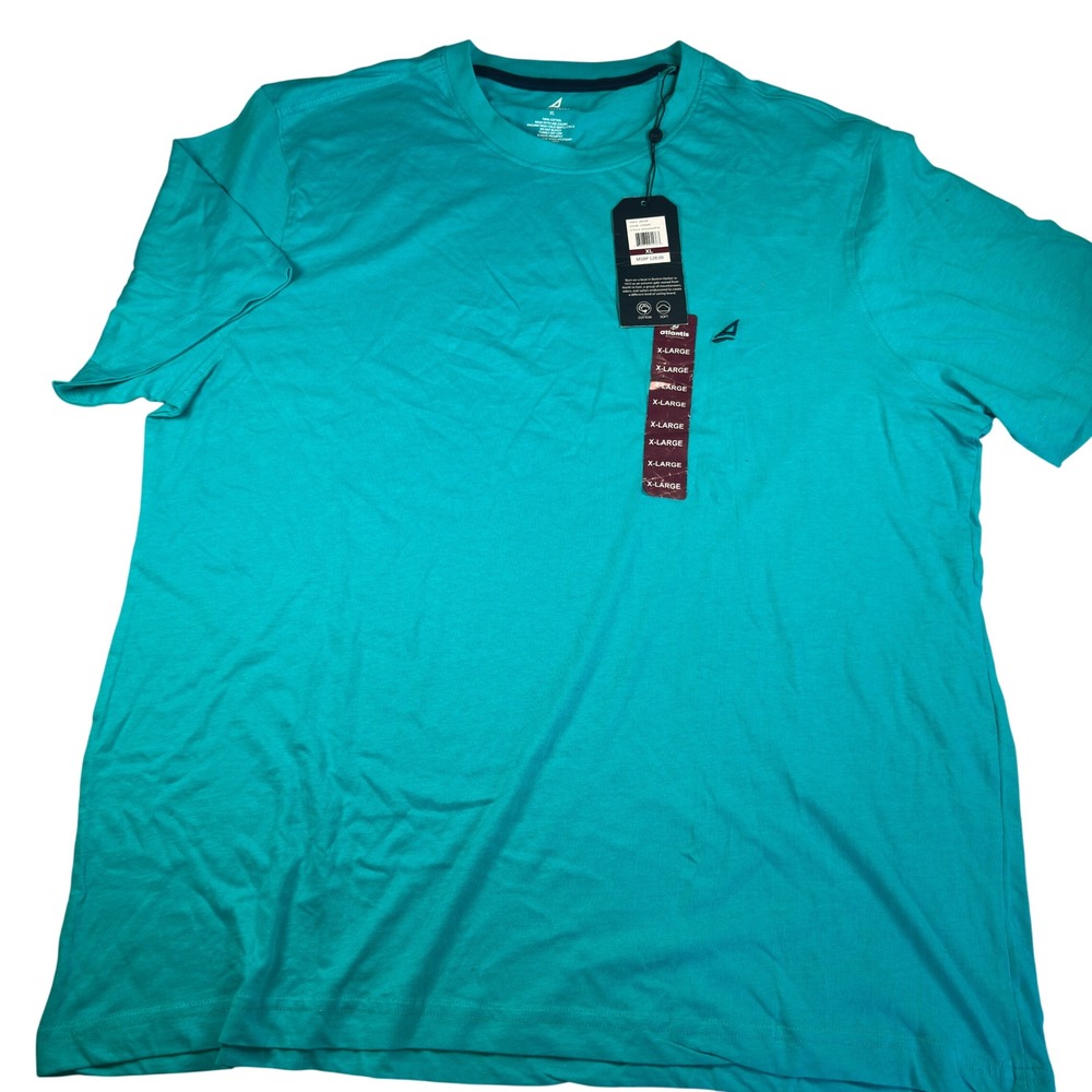 Atlantis‎ Weathergear T-Shirt Modern Ceramic Teal Blue 100% Cotton Solid XL
